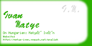 ivan matye business card